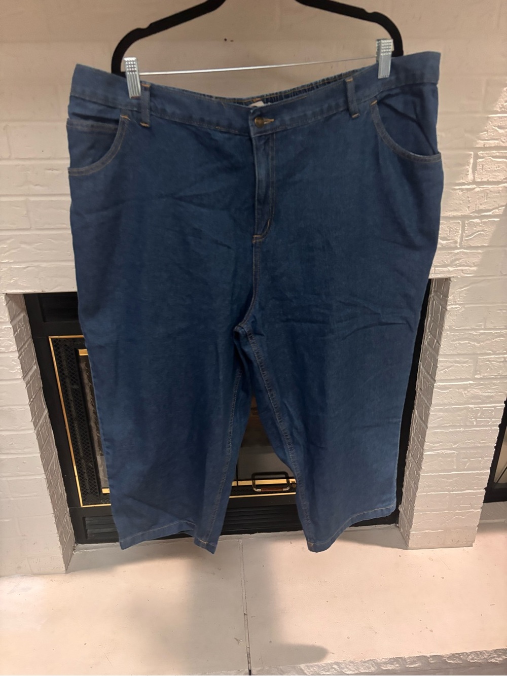 Woman Within Dark Blue Cropped Jeans - Relaxed Fit